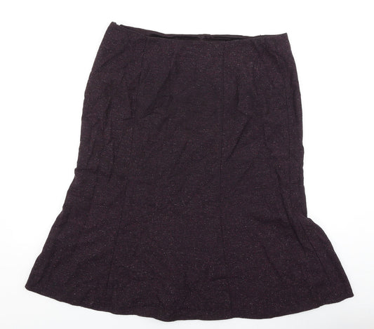 Kaliko Womens Purple Polyester Trumpet Skirt Size 16 Zip