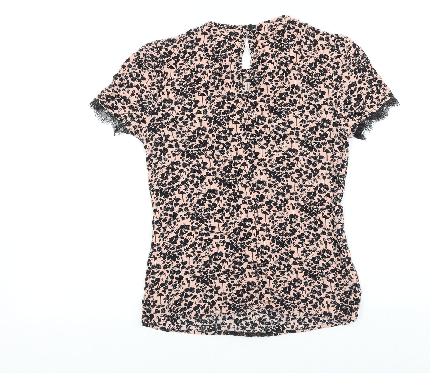 Womens UK Size 6 Warehouse Black Basic T-Shirt
