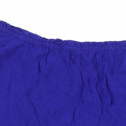 Womens UK Size 14 Dorothy Perkins Blue Cropped Blouse