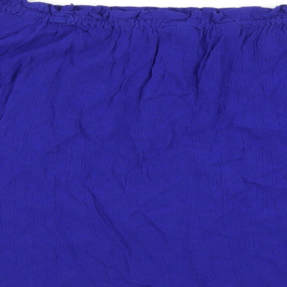 Womens UK Size 14 Dorothy Perkins Blue Cropped Blouse