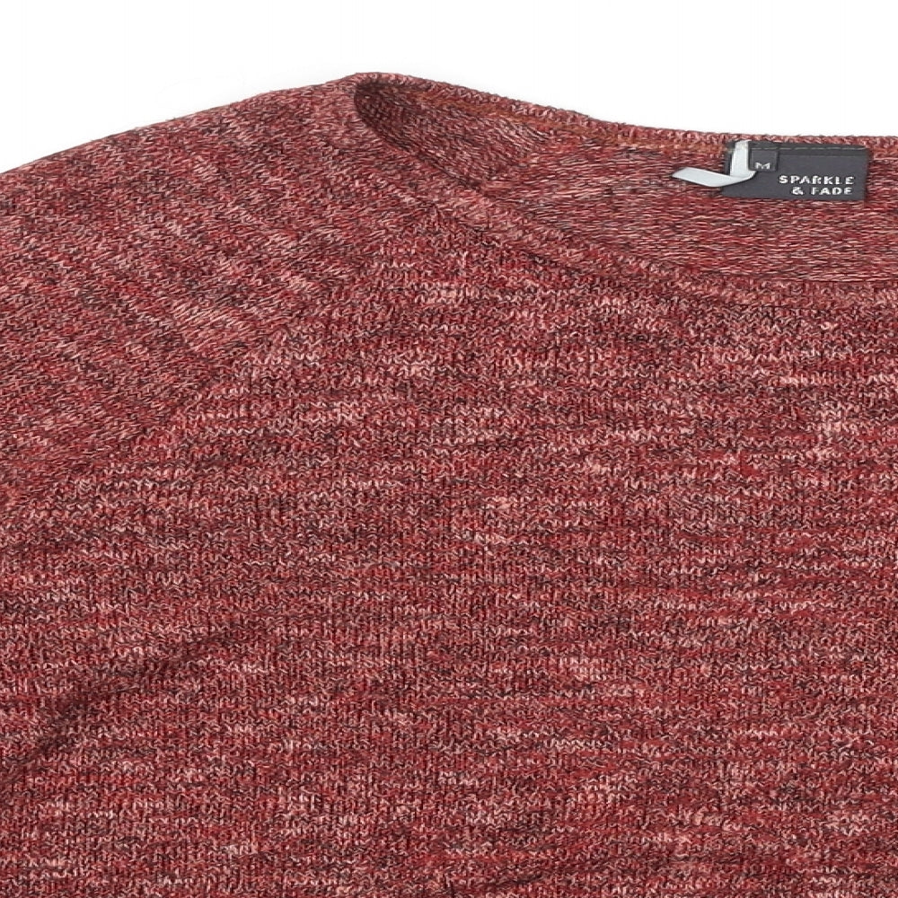 Womens UK Size M Sparkle & Fade Orange Pullover Jumper