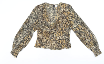 Womens UK Size 8 H&M Brown Basic Blouse