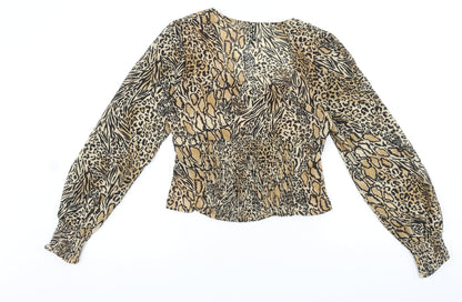 Womens UK Size 8 H&M Brown Basic Blouse
