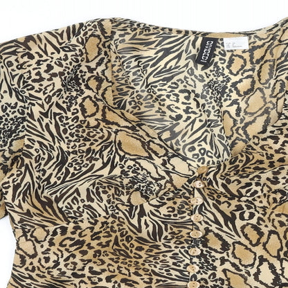 Womens UK Size 8 H&M Brown Basic Blouse