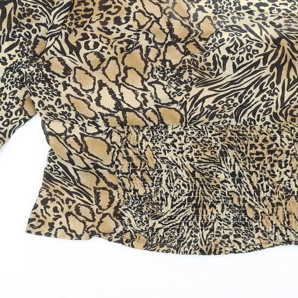 Womens UK Size 8 H&M Brown Basic Blouse