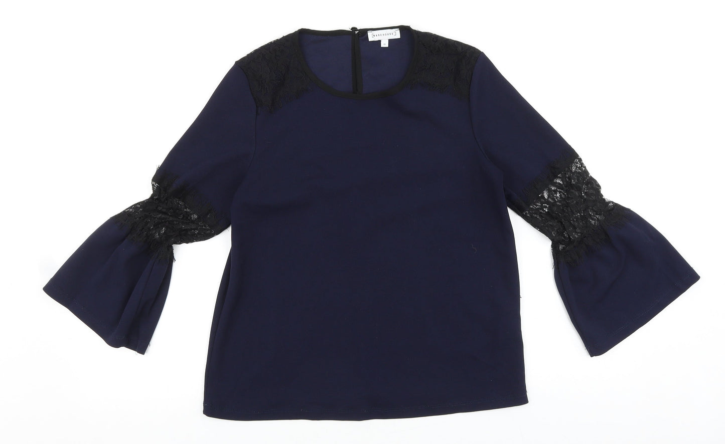 Womens UK Size 10 Warehouse Blue Basic Blouse