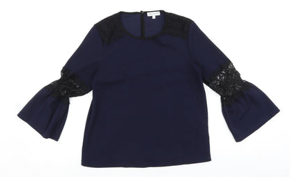 Womens UK Size 10 Warehouse Blue Basic Blouse