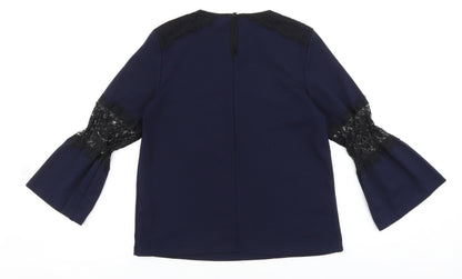 Womens UK Size 10 Warehouse Blue Basic Blouse