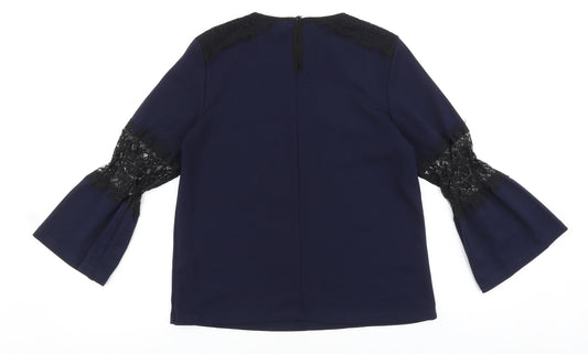Womens UK Size 10 Warehouse Blue Basic Blouse