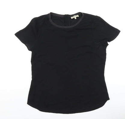 Papaya Womens Black Polyester Basic T-Shirt Size 10 Round Neck