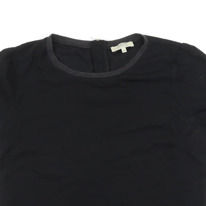 Papaya Womens Black Polyester Basic T-Shirt Size 10 Round Neck