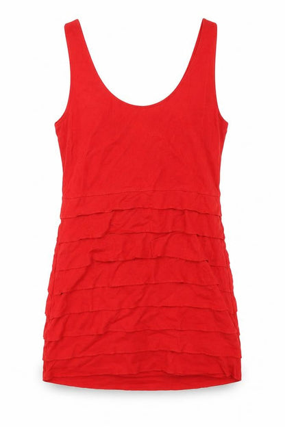 H&M Womens Red Viscose Bodycon Size L Scoop Neck Pullover