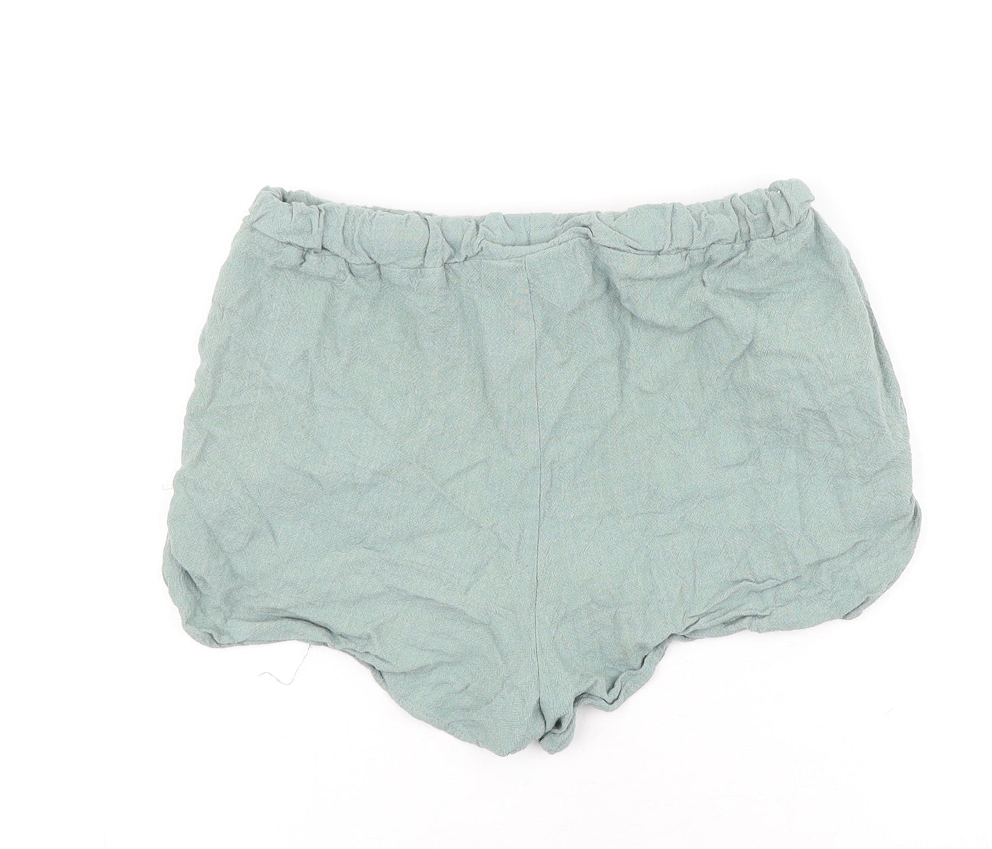 Primark Womens Green Viscose Hot Pants Shorts Size 6 Regular Tie