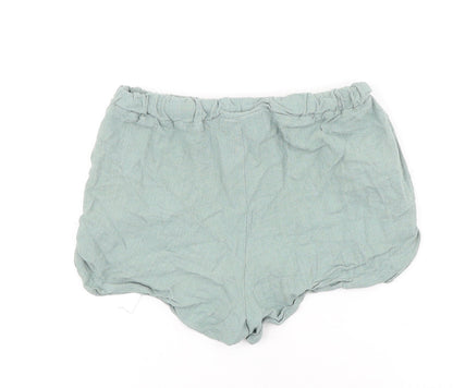Primark Womens Green Viscose Hot Pants Shorts Size 6 Regular Tie