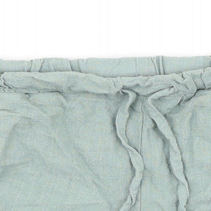 Primark Womens Green Viscose Hot Pants Shorts Size 6 Regular Tie