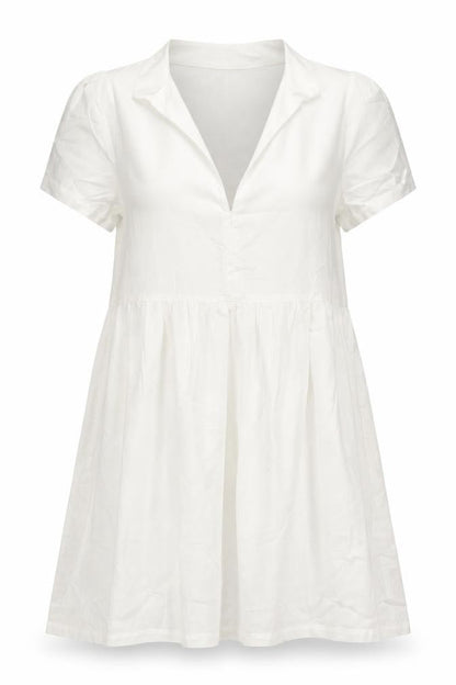 H&M Womens White Viscose A-Line Size S Collared Pullover