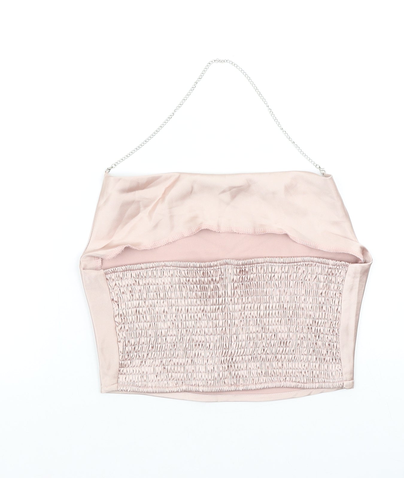 SheIn Womens Pink Polyester Cropped Tank Size S Cowl Neck