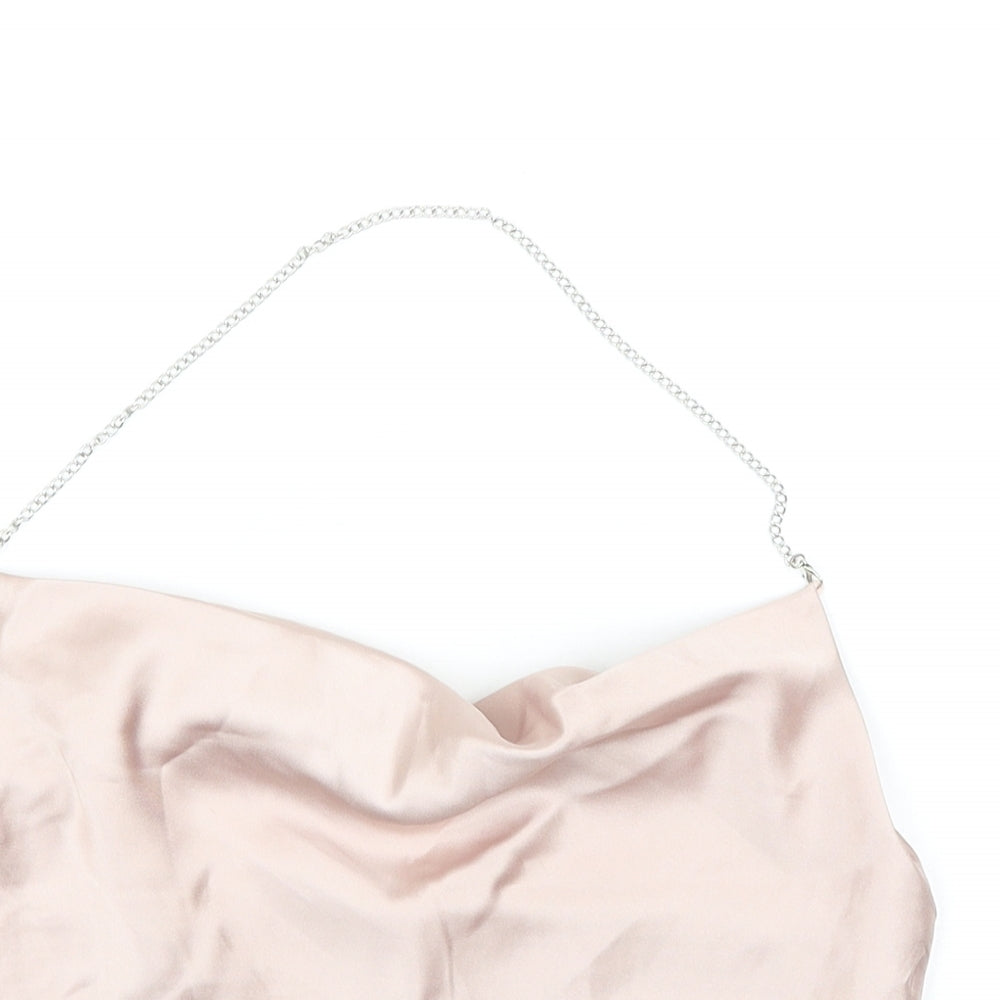 SheIn Womens Pink Polyester Cropped Tank Size S Cowl Neck