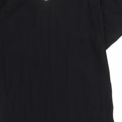 Topshop Womens Black Viscose Jumpsuit One-Piece Size 6 L16 in Zip