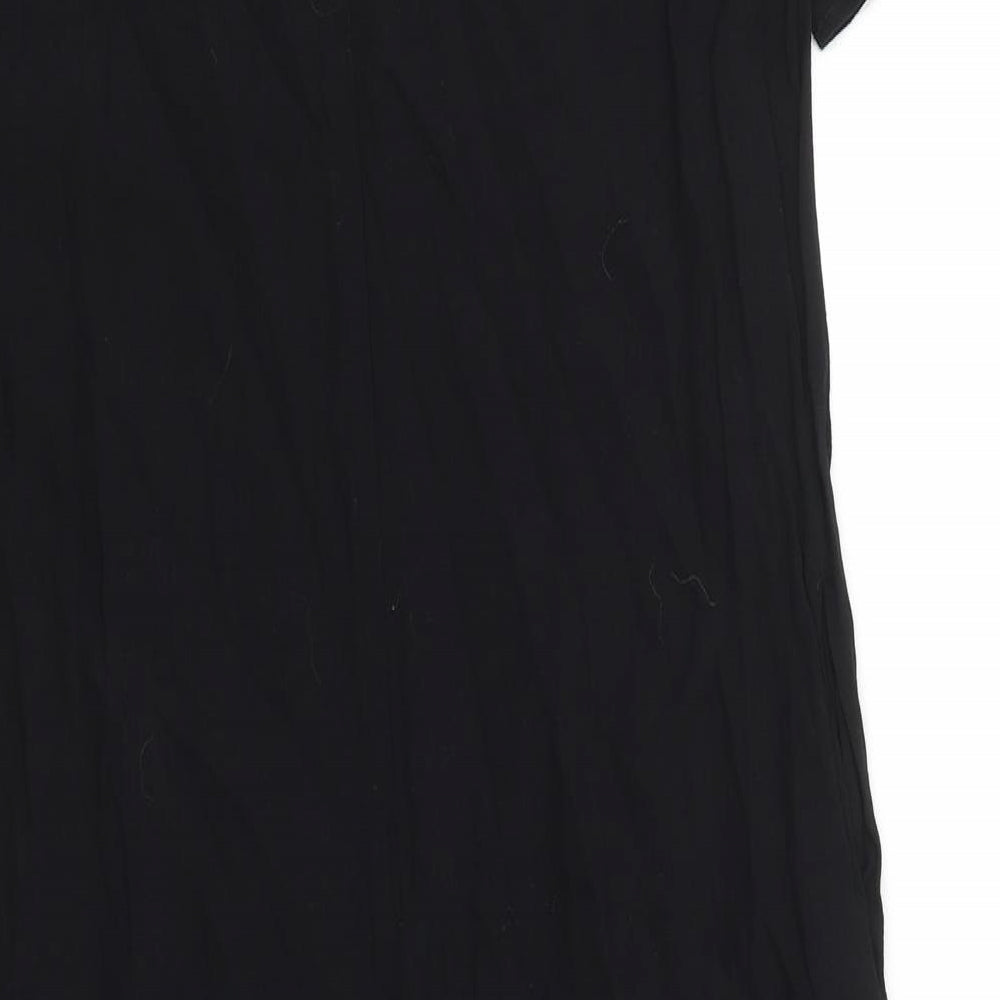 Topshop Womens Black Viscose Jumpsuit One-Piece Size 6 L16 in Zip