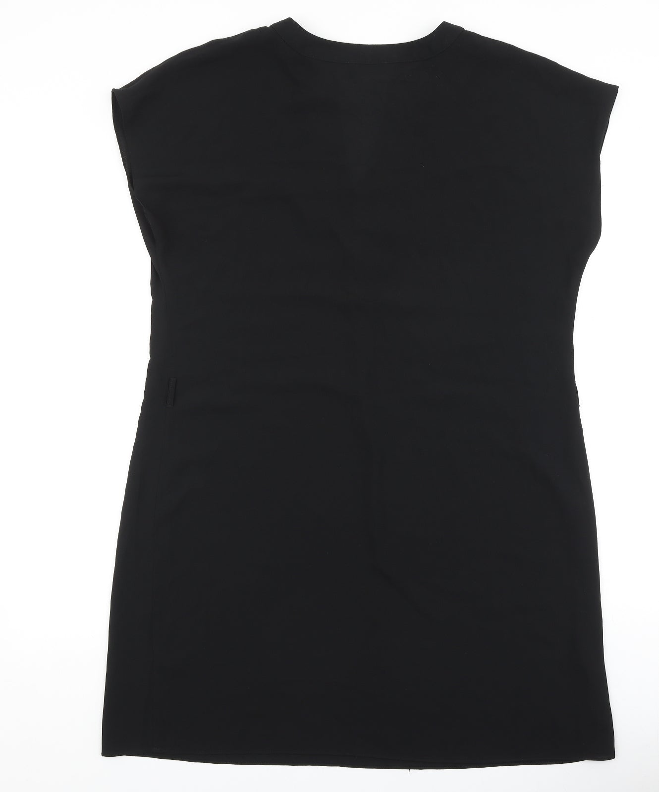 Papaya Womens Black Polyester Shift Size 14 V-Neck Pullover