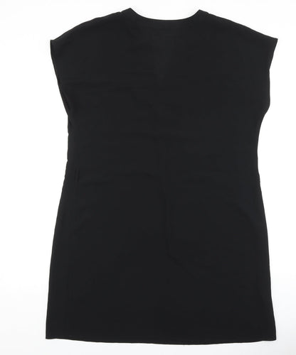 Papaya Womens Black Polyester Shift Size 14 V-Neck Pullover