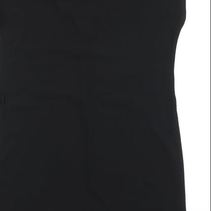 Papaya Womens Black Polyester Shift Size 14 V-Neck Pullover