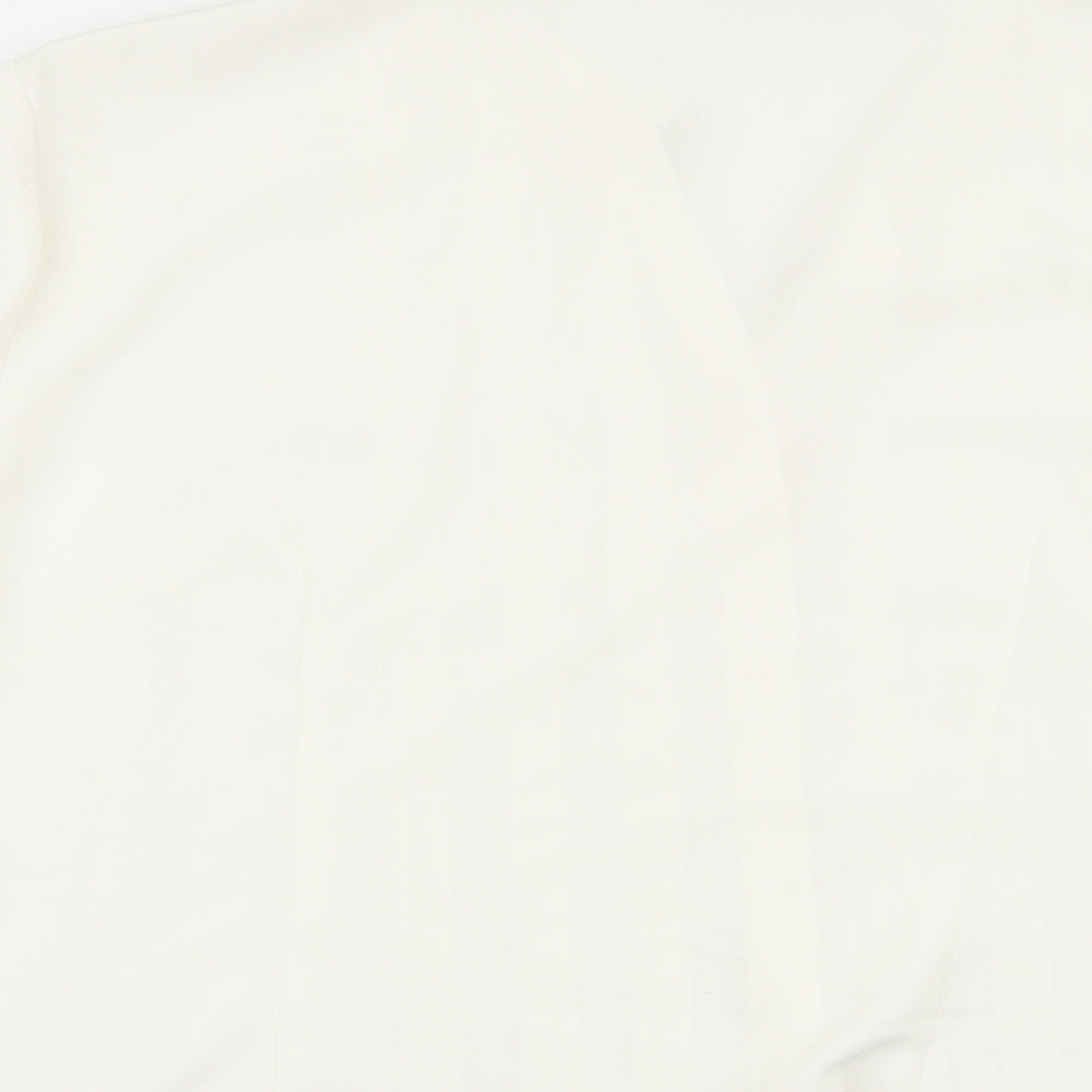 CC Womens Ivory Polyester Basic Button-Up Size 14 Collared