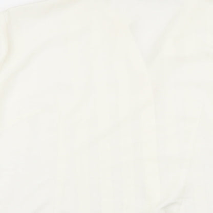 CC Womens Ivory Polyester Basic Button-Up Size 14 Collared