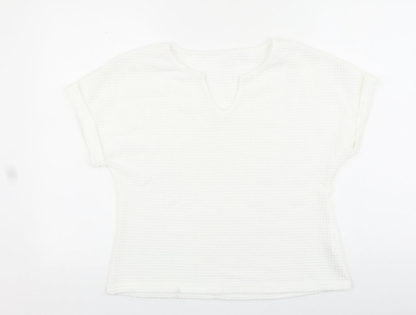 Womens UK Size L Preworn White Basic Blouse