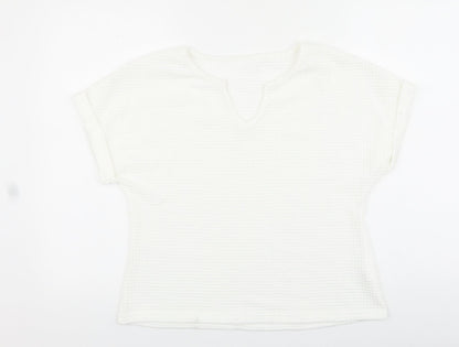 Womens UK Size L Preworn White Basic Blouse