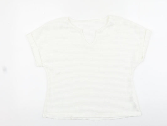 Womens UK Size L Preworn White Basic Blouse