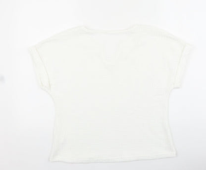Womens UK Size L Preworn White Basic Blouse