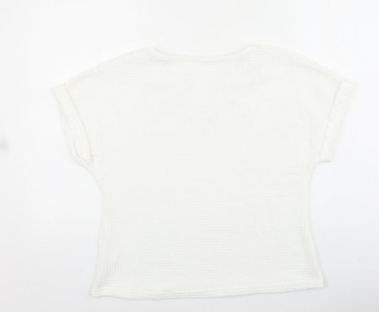 Womens UK Size L Preworn White Basic Blouse