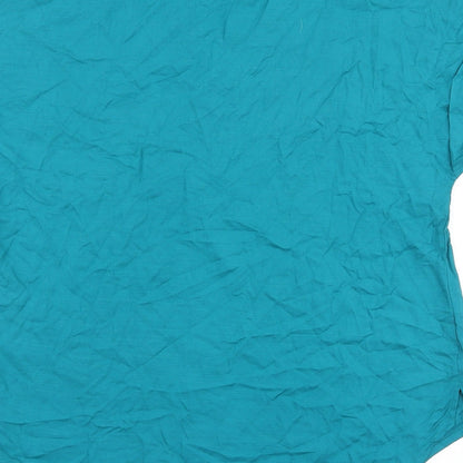 Matalan Womens Blue Viscose Basic Blouse Size 8 V-Neck