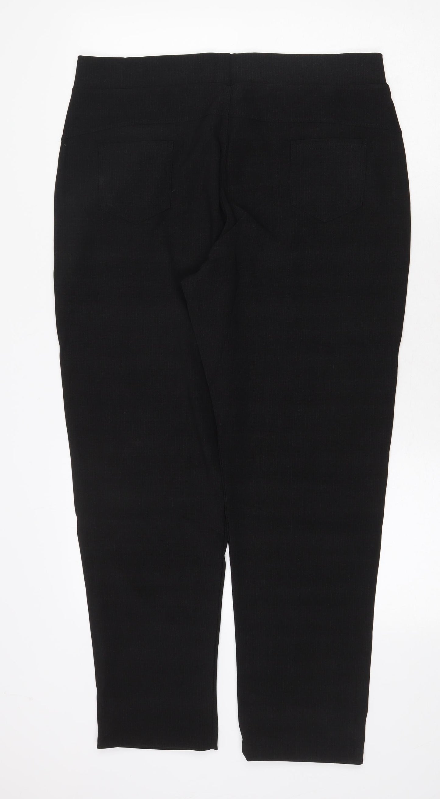 Womens UK Size 4XL Preworn Regular Fit  Black Trousers