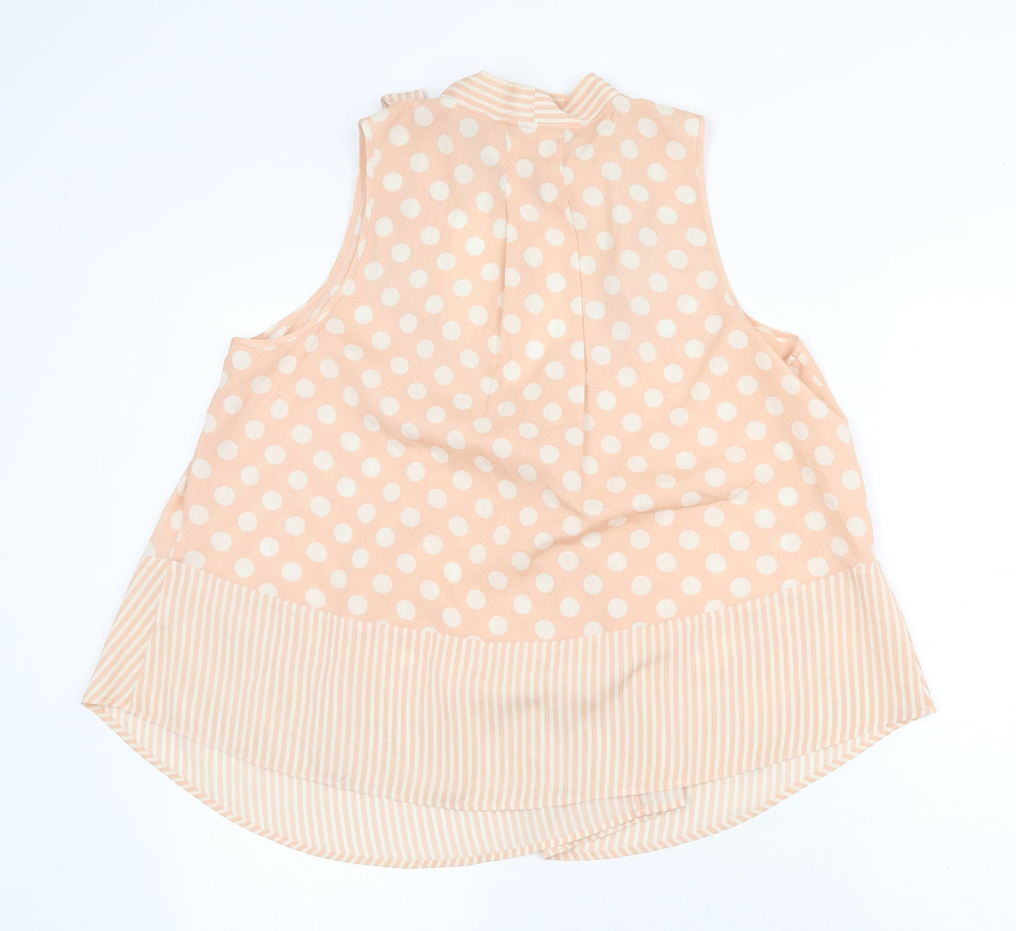 Love 21 Womens Pink Geometric Polyester Basic Tank Size L V-Neck