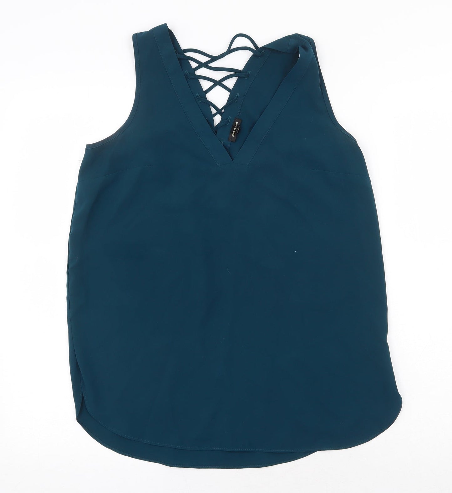 Womens UK Size 10 River Island Green Basic Tank
