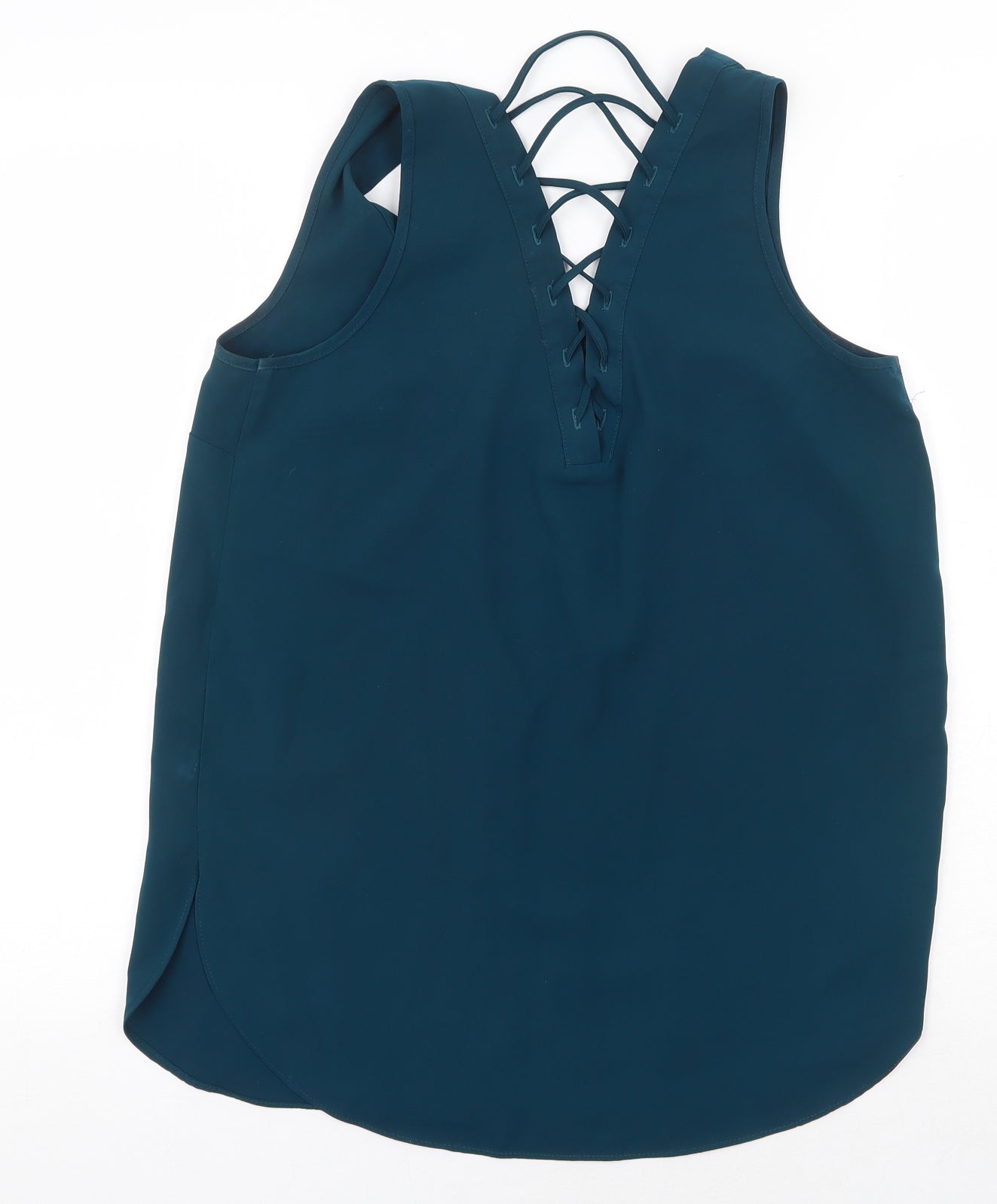 Womens UK Size 10 River Island Green Basic Tank