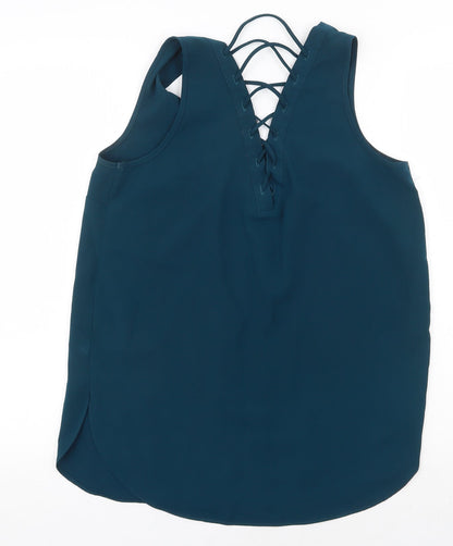 Womens UK Size 10 River Island Green Basic Tank
