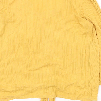 George Womens Yellow Viscose Basic Blouse Size 12 V-Neck