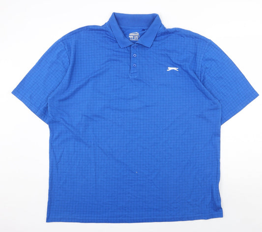 Slazenger Mens Blue Polyester Polo Size 3XL Collared Button