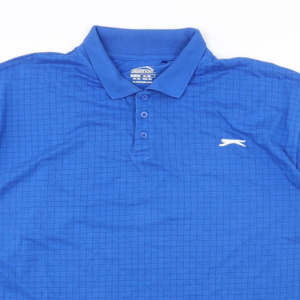 Slazenger Mens Blue Polyester Polo Size 3XL Collared Button