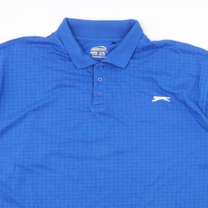 Slazenger Mens Blue Polyester Polo Size 3XL Collared Button