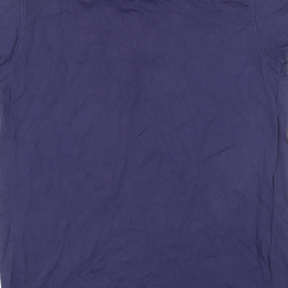 Eminent Mens Blue Cotton Polo Size L Collared Button