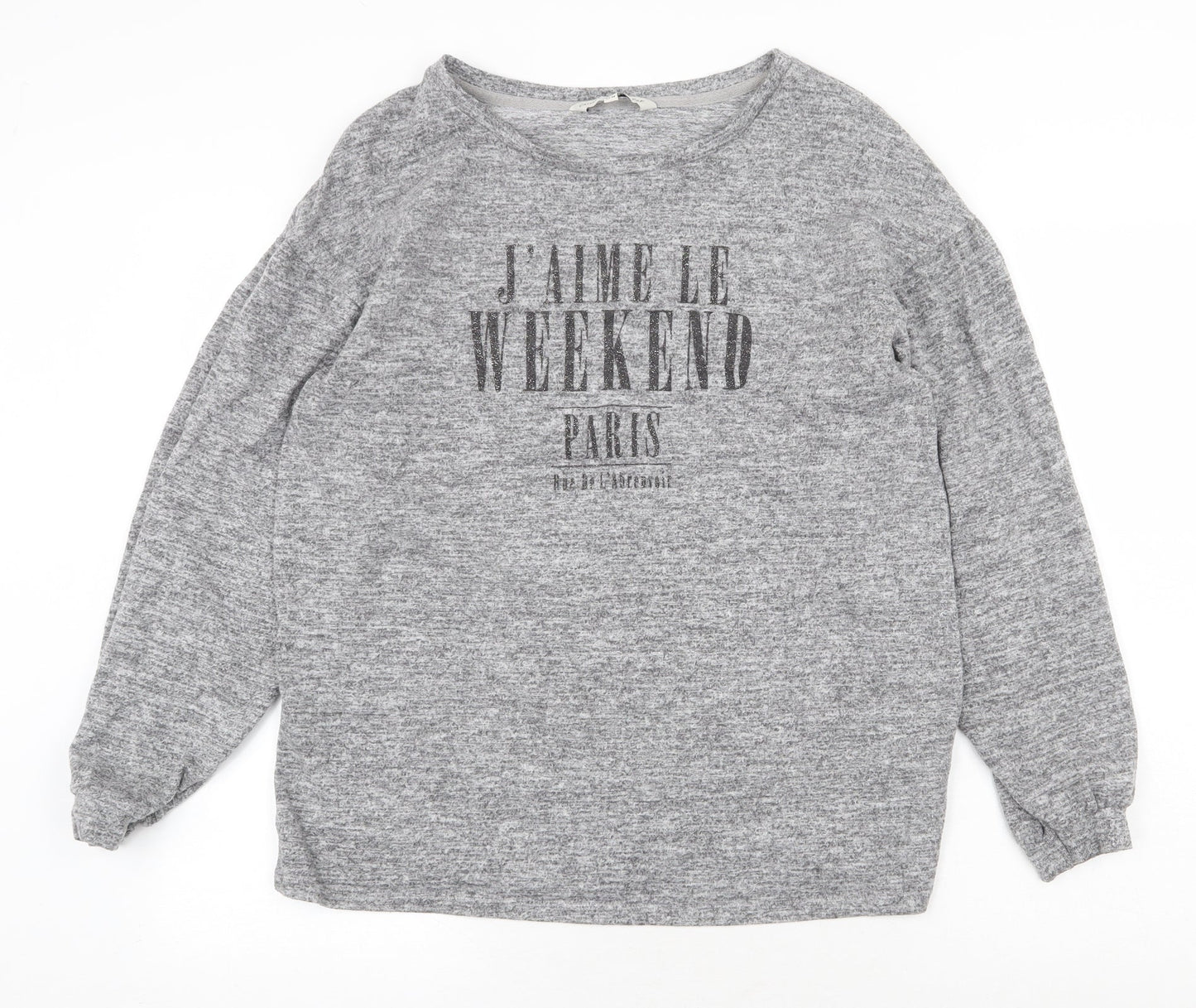 F&F Womens Grey Boat Neck Viscose Pullover Jumper Size 12 - Weekend, Paris