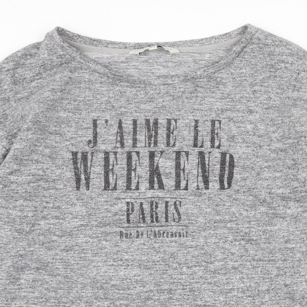 F&F Womens Grey Boat Neck Viscose Pullover Jumper Size 12 - Weekend, Paris