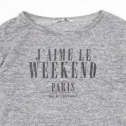 F&F Womens Grey Boat Neck Viscose Pullover Jumper Size 12 - Weekend, Paris