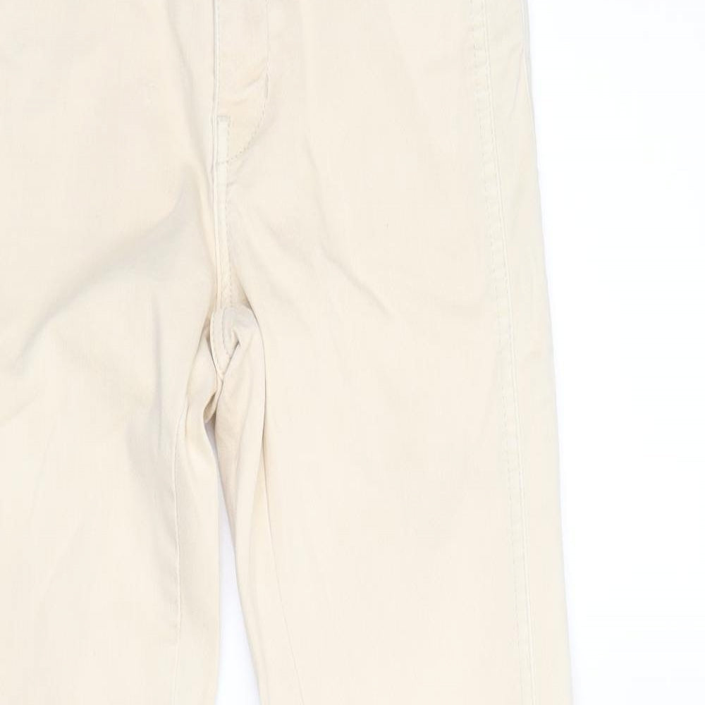 Zara Womens Beige Cotton Skinny Jeans Size 30 Regular Zip