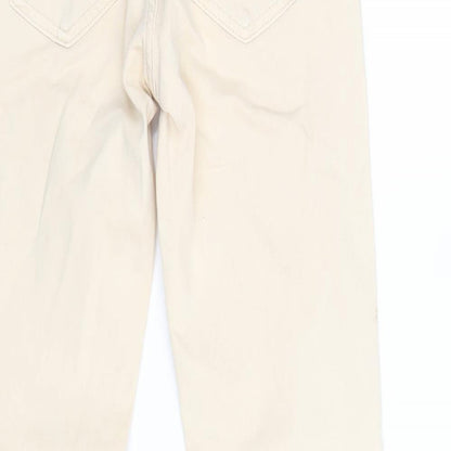 Zara Womens Beige Cotton Skinny Jeans Size 30 Regular Zip